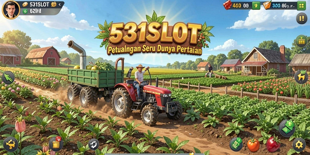 Tangkapan layar gameplay 531SLOT yang menampilkan aktivitas pertanian yang seru.