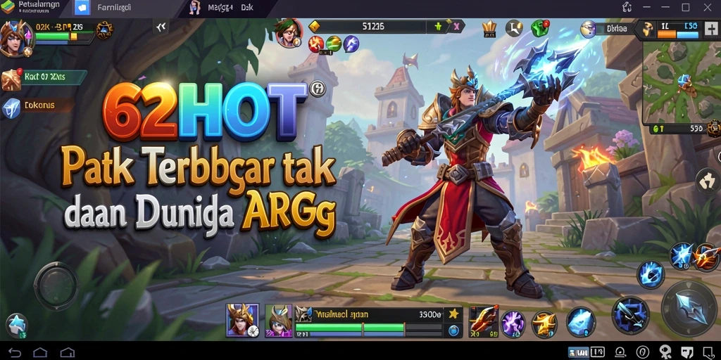 Tampilan gameplay 62HOT dengan pertarungan epik.
