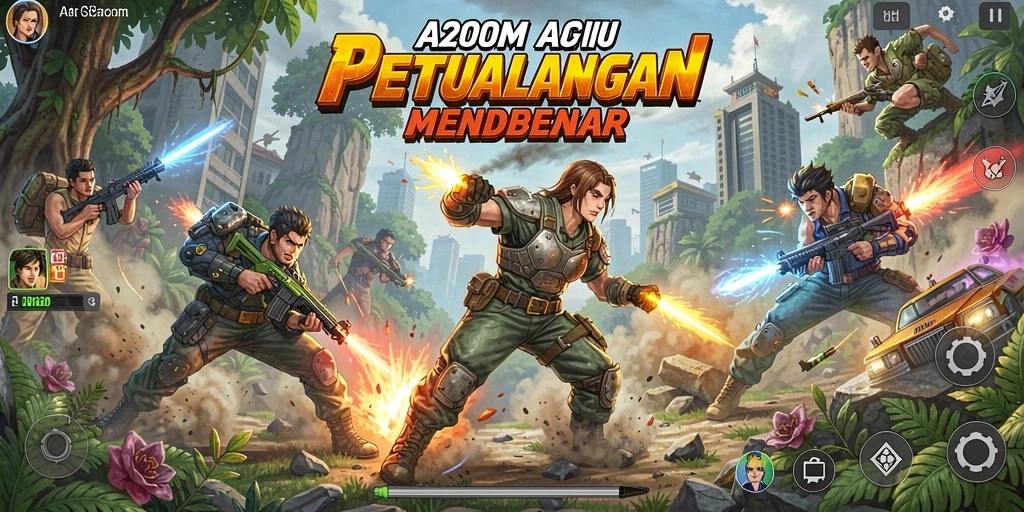 Tangkapan layar A200M menunjukkan pertempuran intens dengan grafis menawan.