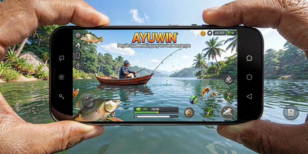 Tangkapan ikan yang menarik di gameplay AYUWIN.