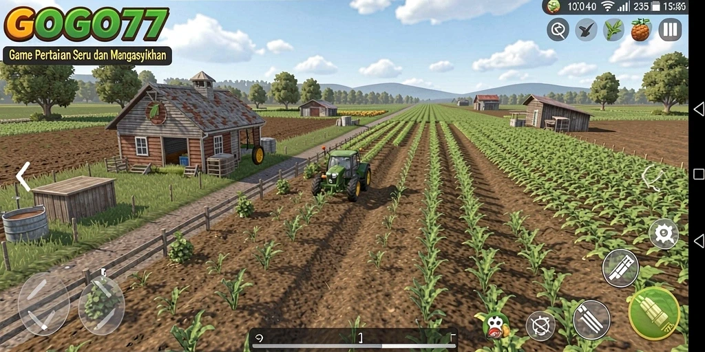 Gameplay seru GOGO77 dengan berbagai tanaman dan ladang subur.