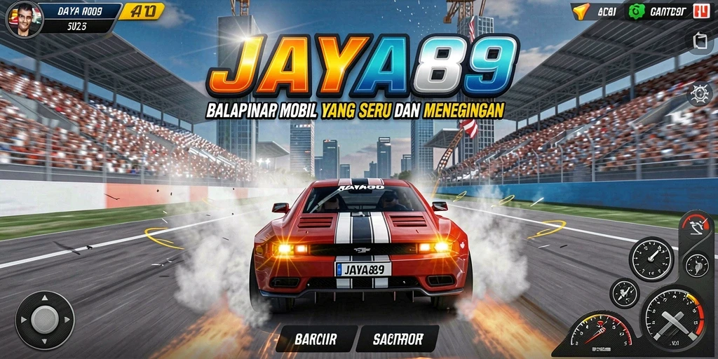Tampilan seru dari gameplay balap mobil di JAYA89.
