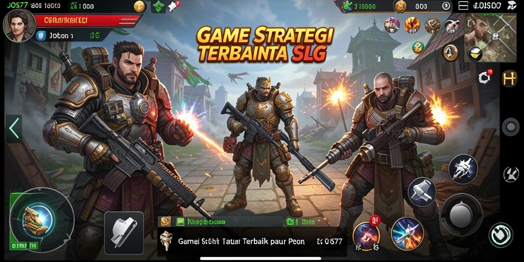 Tampilan gameplay mendebarkan dari JOS77 yang menunjukkan strategi pertempuran.