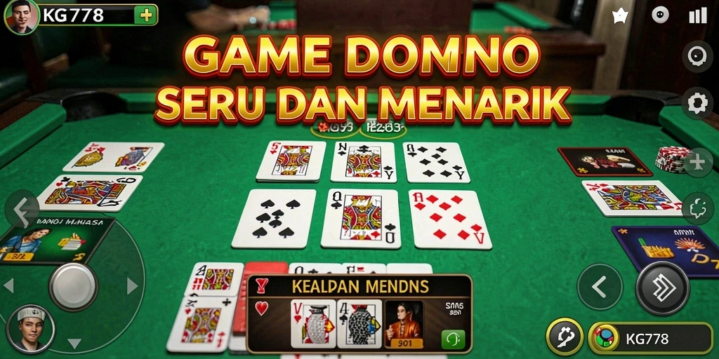 Tampilan gameplay seru dari permainan Domino KG778.