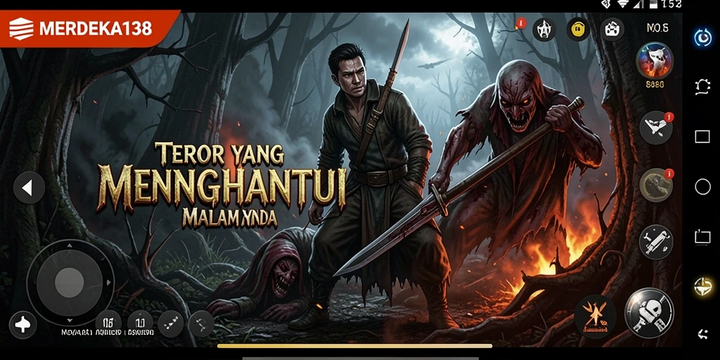Screenshot menunjukkan suasana gelap dan menegangkan dari gameplay Horror.