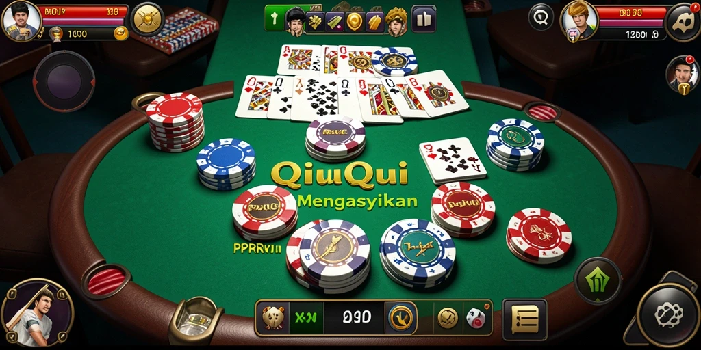 Tampilan gameplay QiuQiu yang seru dan interaktif.