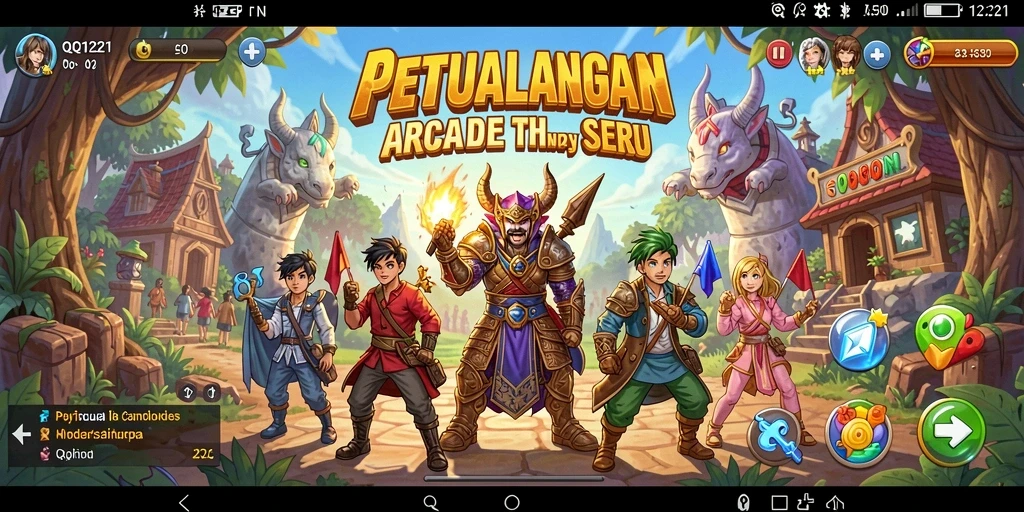 Tangkapan layar gameplay QQ1221 menampilkan aksi seru dari permainan Arcade.